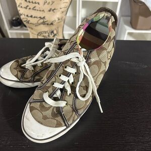 Coach Women's Tan Canvas Sneakers